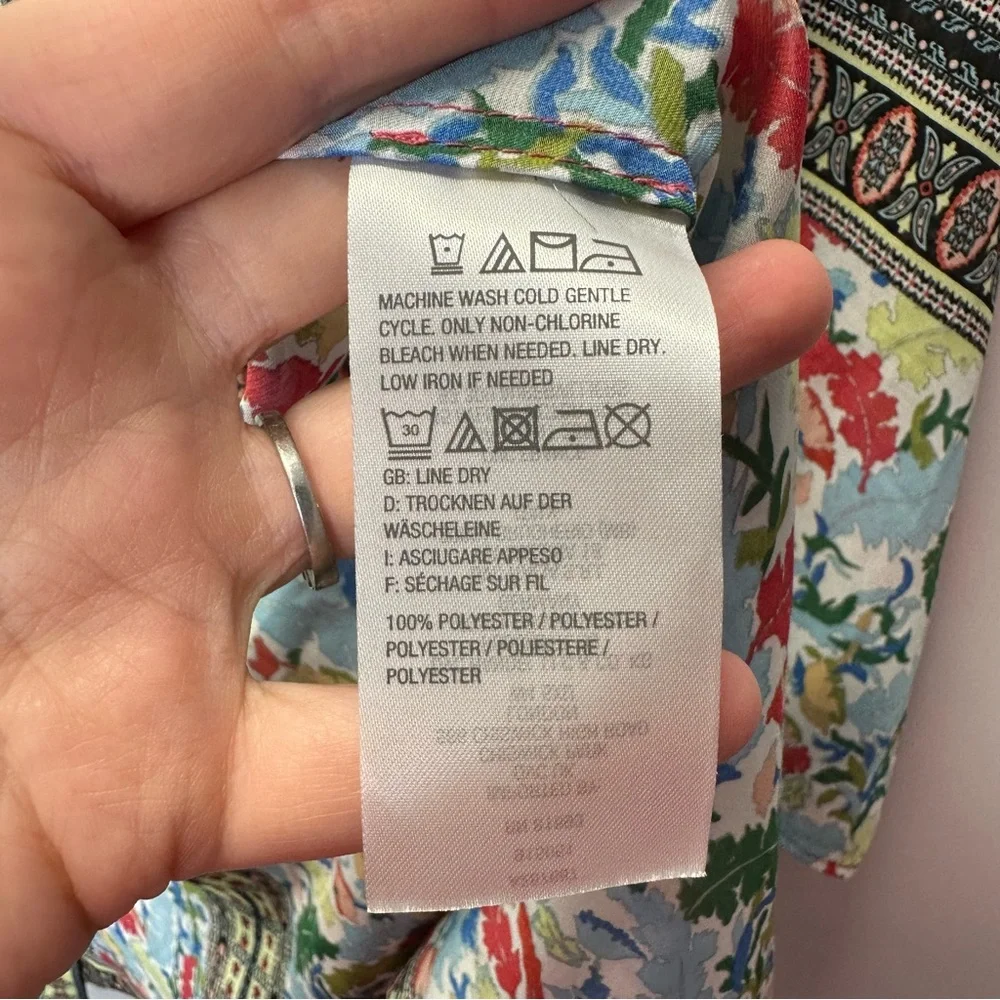 Susan Graver Open Front Kimono Duster Multi color floral size XL